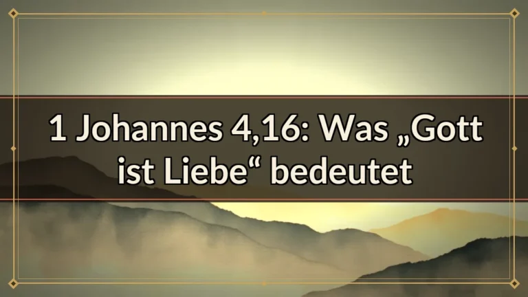 1 Johannes 4,16: Was „Gott ist Liebe“ bedeutet