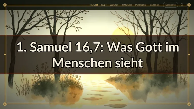 1. Samuel 16,7: Was Gott im Menschen sieht