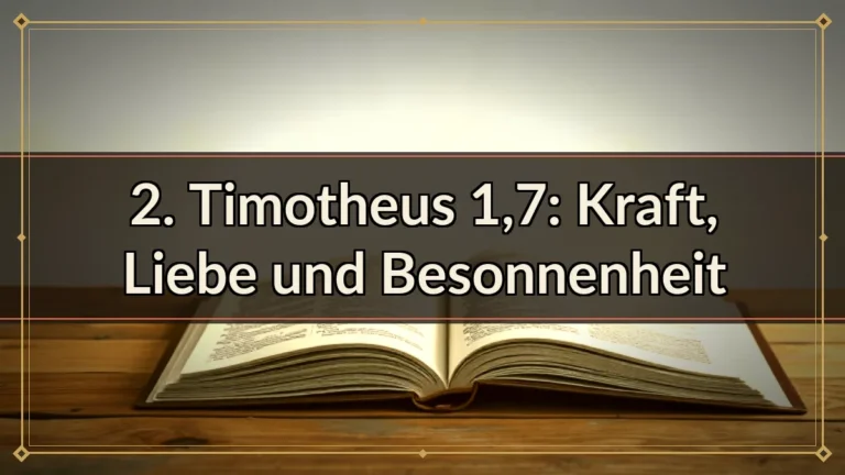 2. Timotheus 1,7: Kraft, Liebe und Besonnenheit
