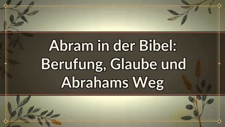 Abram in der Bibel: Berufung, Glaube und Abrahams Weg