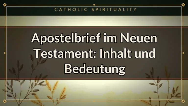 Apostelbrief im Neuen Testament: Inhalt und Bedeutung Apostelbrief im Neuen Testament: Inhalt und Bedeutung