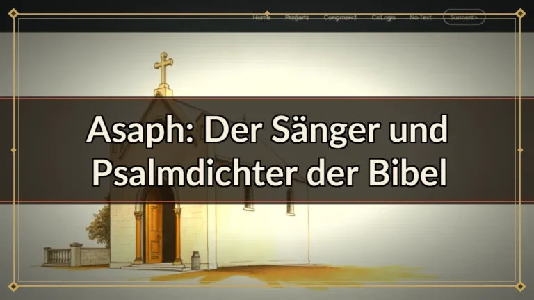Asaph: Der Sänger und Psalmdichter der Bibel