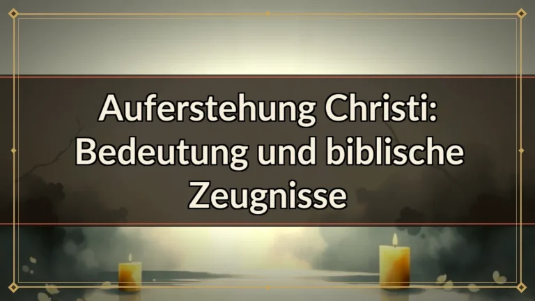 Auferstehung Christi: Bedeutung und biblische Zeugnisse