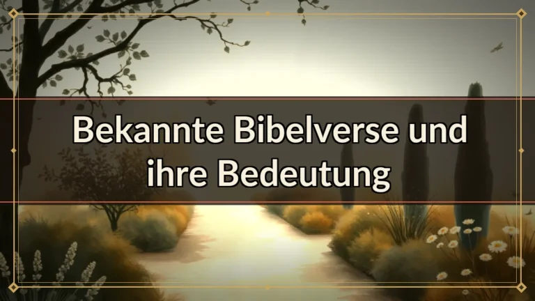 Bekannte Bibelverse und ihre Bedeutung Bekannte Bibelverse und ihre Bedeutung