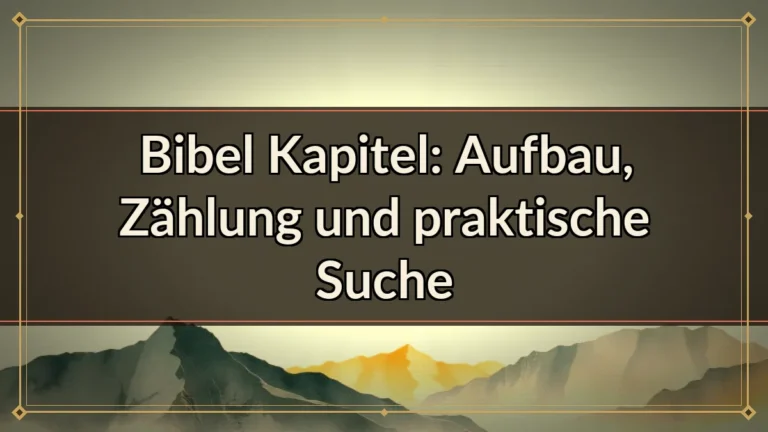 Bibel Kapitel: Aufbau, Zählung und praktische Suche