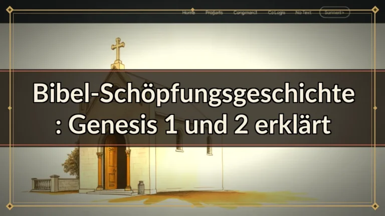 Bibel-Schöpfungsgeschichte: Genesis 1 und 2 erklärt