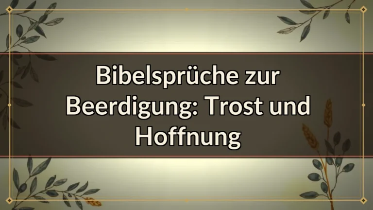 Bibelsprüche zur Beerdigung: Trost und Hoffnung