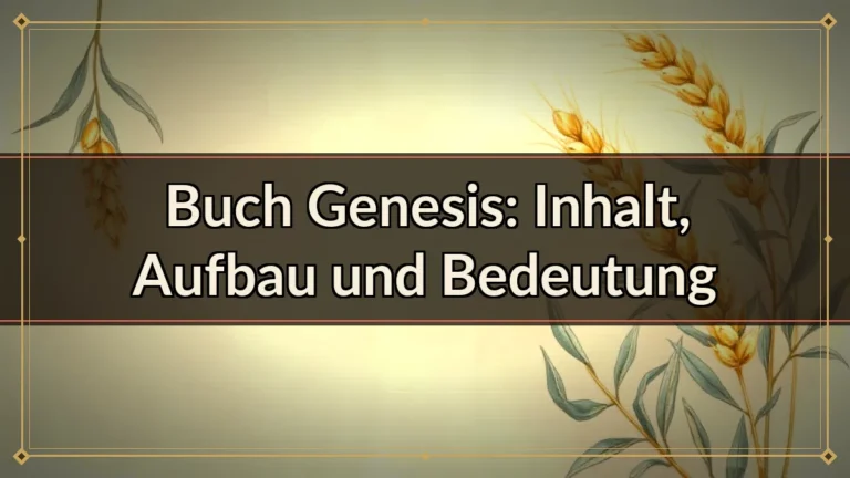 Buch Genesis: Inhalt, Aufbau und Bedeutung