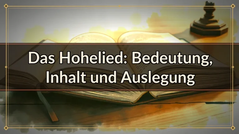 Das Hohelied: Bedeutung, Inhalt und Auslegung