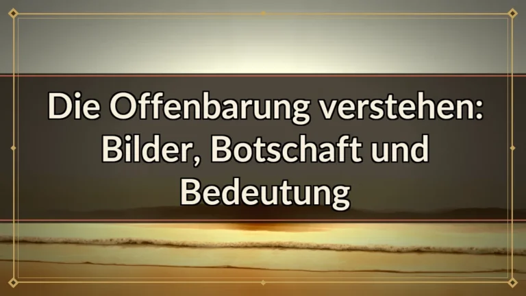 Die Offenbarung verstehen: Bilder, Botschaft und Bedeutung