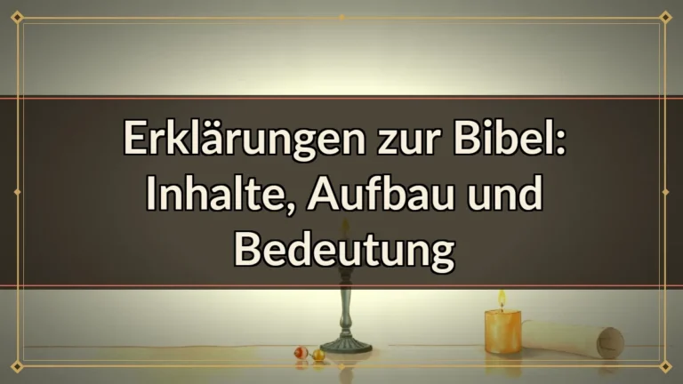 Erklärungen zur Bibel: Inhalte, Aufbau und Bedeutung
