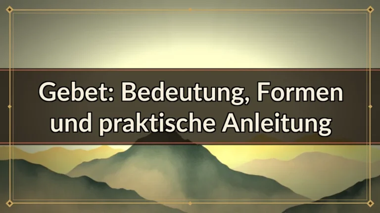 Gebet: Bedeutung, Formen und praktische Anleitung