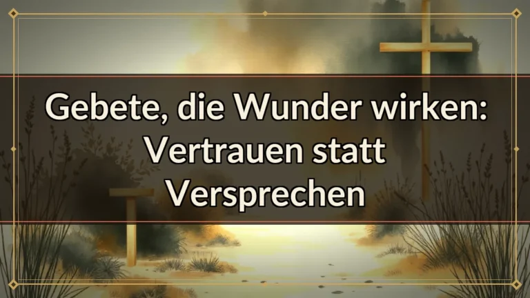 Gebete, die Wunder wirken: Vertrauen statt Versprechen