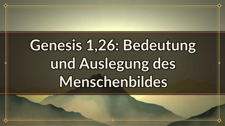 Genesis 1,26: Bedeutung und Auslegung des Menschenbildes
