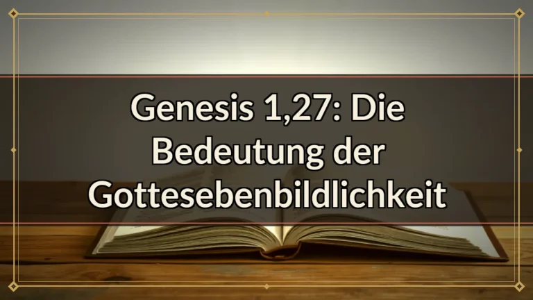 Genesis 1,27: Die Bedeutung der Gottesebenbildlichkeit