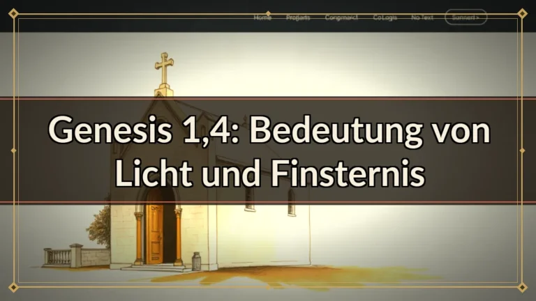 Genesis 1,4: Bedeutung von Licht und Finsternis