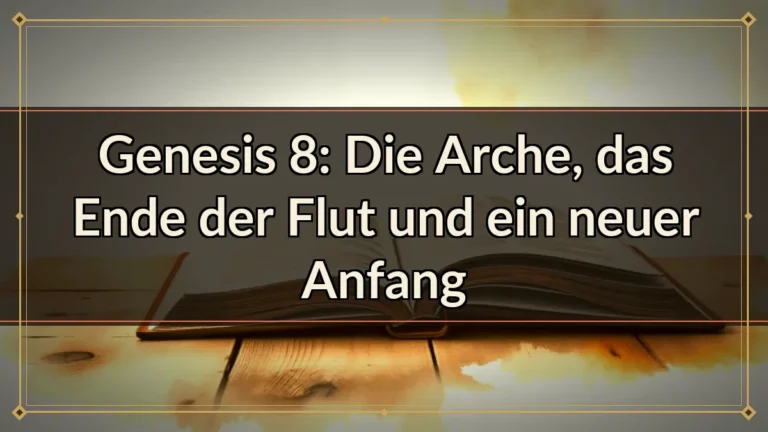 Genesis 8: Die Arche, das Ende der Flut und ein neuer Anfang