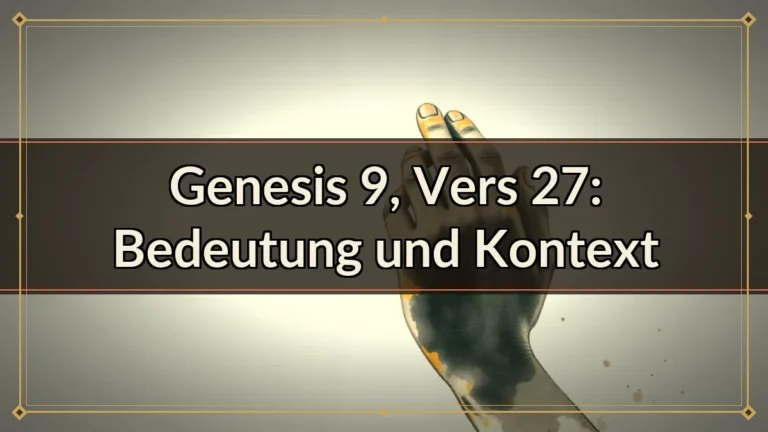 Genesis 9, Vers 27: Bedeutung und Kontext