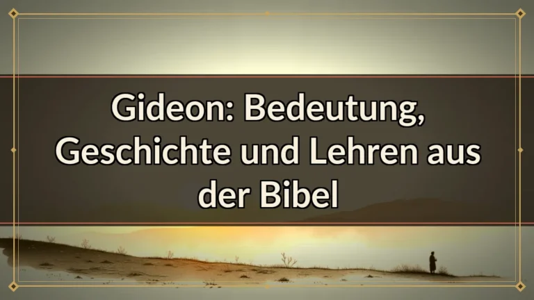 Gideon: Bedeutung, Geschichte und Lehren aus der Bibel