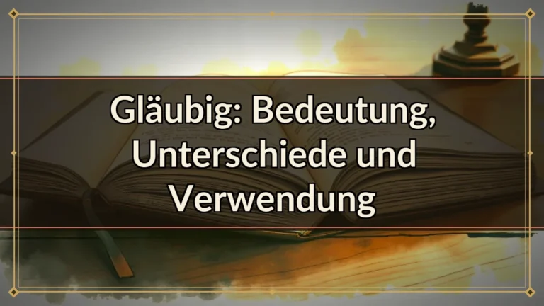 Gläubig: Bedeutung, Unterschiede und Verwendung Gläubig: Bedeutung, Unterschiede und Verwendung