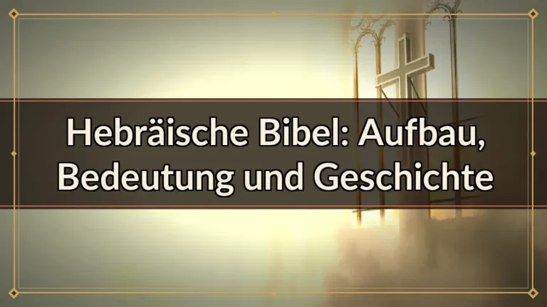 Hebräische Bibel: Aufbau, Bedeutung und Geschichte