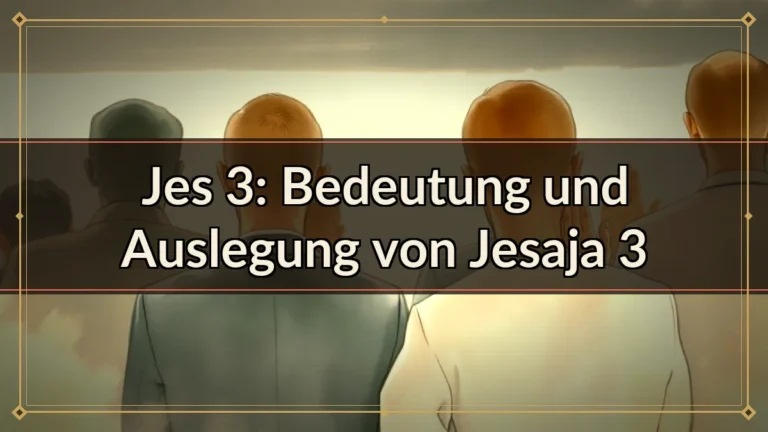 Jes 3: Bedeutung und Auslegung von Jesaja 3