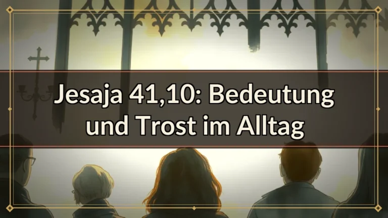 Jesaja 41,10: Bedeutung und Trost im Alltag
