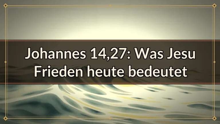 Johannes 14,27: Was Jesu Frieden heute bedeutet Johannes 14,27: Was Jesu Frieden heute bedeutet