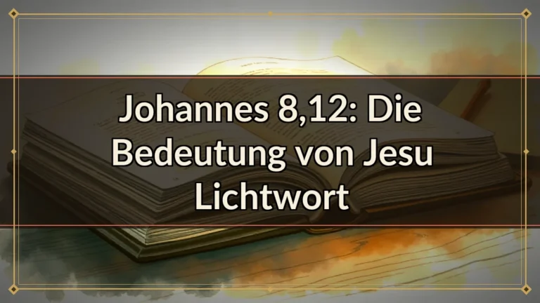 Johannes 8,12: Die Bedeutung von Jesu Lichtwort