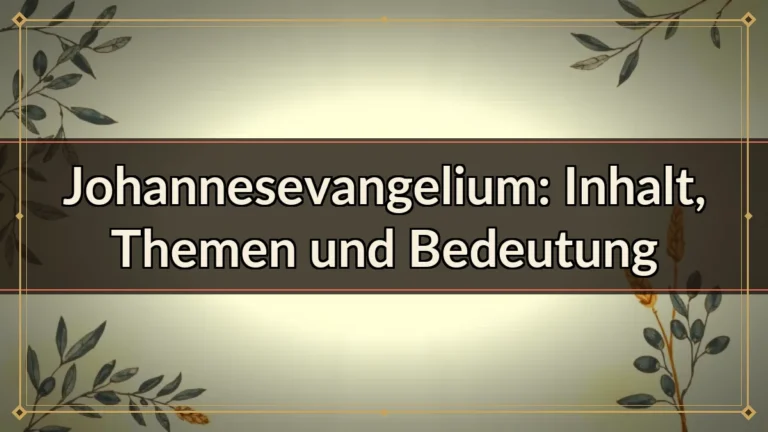 Johannesevangelium: Inhalt, Themen und Bedeutung