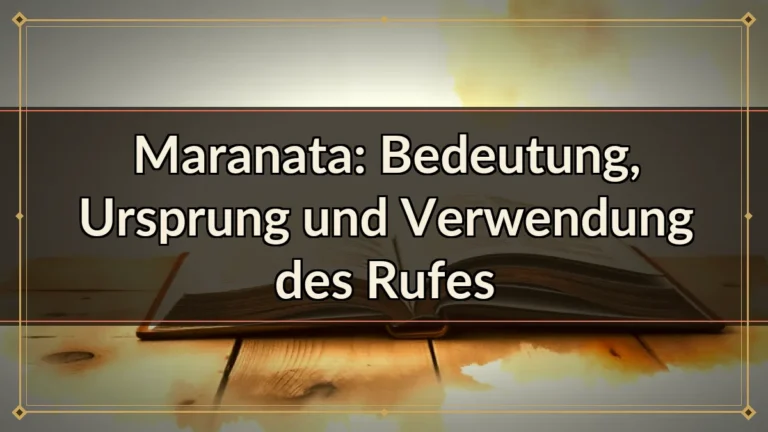 Maranata: Bedeutung, Ursprung und Verwendung des Rufes Maranata: Bedeutung, Ursprung und Verwendung des Rufes