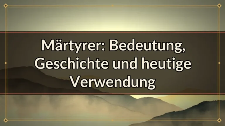 Märtyrer: Bedeutung, Geschichte und heutige Verwendung