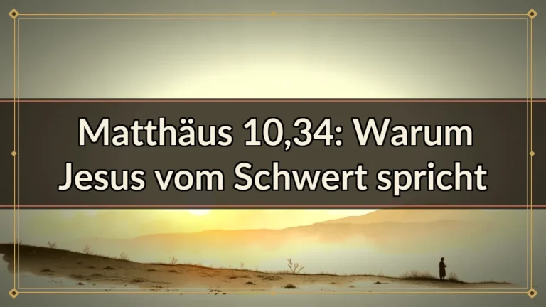 Matthäus 10,34: Warum Jesus vom Schwert spricht