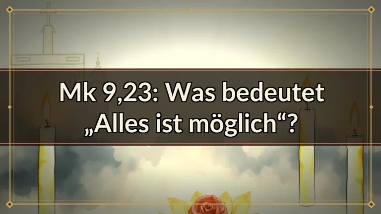 Mk 9,23: Was bedeutet „Alles ist möglich“?