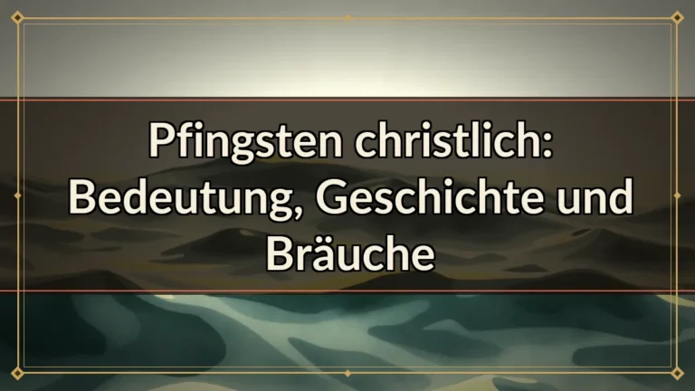 Pfingsten christlich: Bedeutung, Geschichte und Bräuche
