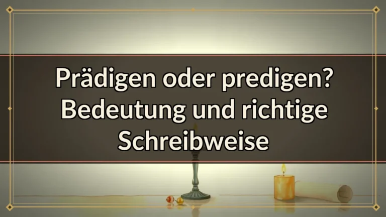Prädigen oder predigen? Bedeutung und richtige Schreibweise Prädigen oder predigen? Bedeutung und richtige Schreibweise
