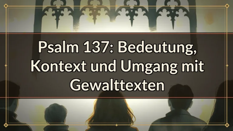 Psalm 137: Bedeutung, Kontext und Umgang mit Gewalttexten