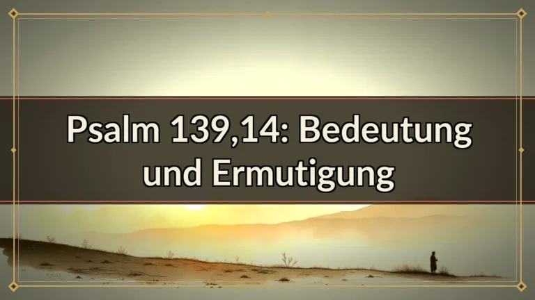 Psalm 139,14: Bedeutung und Ermutigung