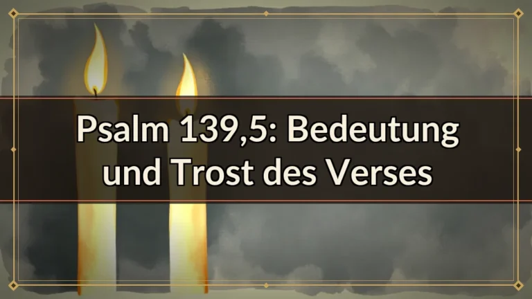 Psalm 139,5: Bedeutung und Trost des Verses Psalm 139,5: Bedeutung und Trost des Verses