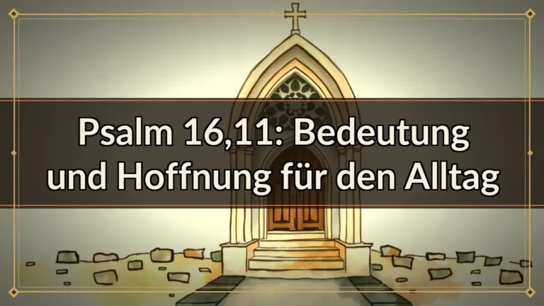 Psalm 16,11: Bedeutung und Hoffnung für den Alltag