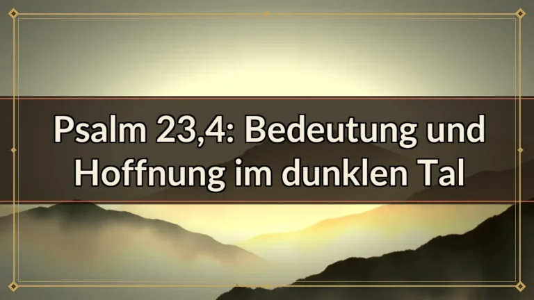 Psalm 23,4: Bedeutung und Hoffnung im dunklen Tal Psalm 23,4: Bedeutung und Hoffnung im dunklen Tal