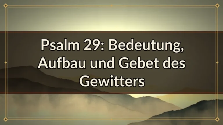 Psalm 29: Bedeutung, Aufbau und Gebet des Gewitters Psalm 29: Bedeutung, Aufbau und Gebet des Gewitters