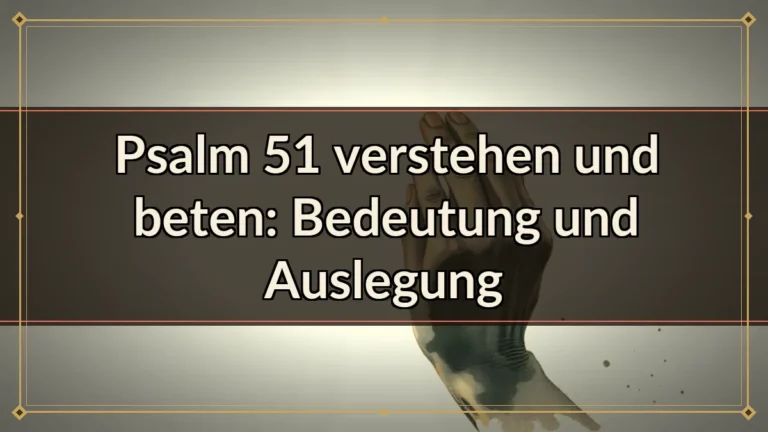 Psalm 51 verstehen und beten: Bedeutung und Auslegung