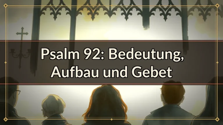 Psalm 92: Bedeutung, Aufbau und Gebet Psalm 92: Bedeutung, Aufbau und Gebet