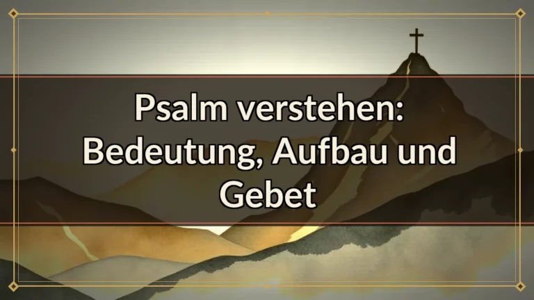 Psalm verstehen: Bedeutung, Aufbau und Gebet