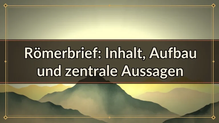 Römerbrief: Inhalt, Aufbau und zentrale Aussagen Römerbrief: Inhalt, Aufbau und zentrale Aussagen