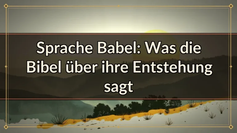 Sprache Babel: Was die Bibel über ihre Entstehung sagt