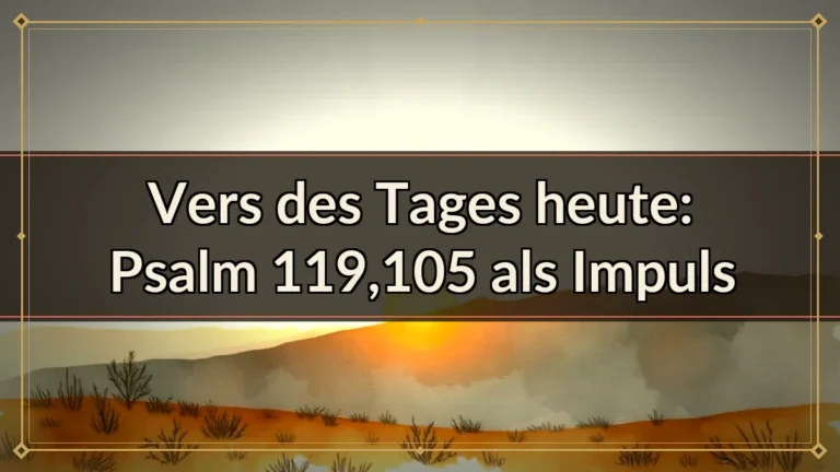 Vers des Tages heute: Psalm 119,105 als Impuls Vers des Tages heute: Psalm 119,105 als Impuls
