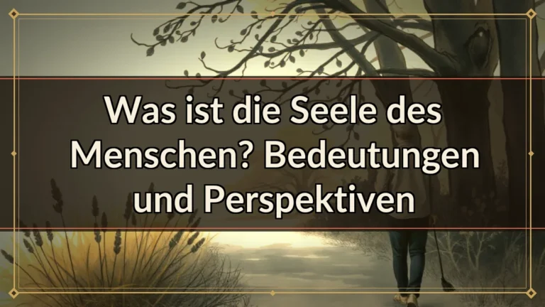 Was ist die Seele des Menschen? Bedeutungen und Perspektiven