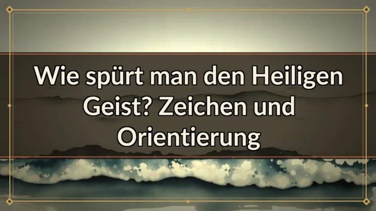Wie spürt man den Heiligen Geist? Zeichen und Orientierung Wie spürt man den Heiligen Geist? Zeichen und Orientierung